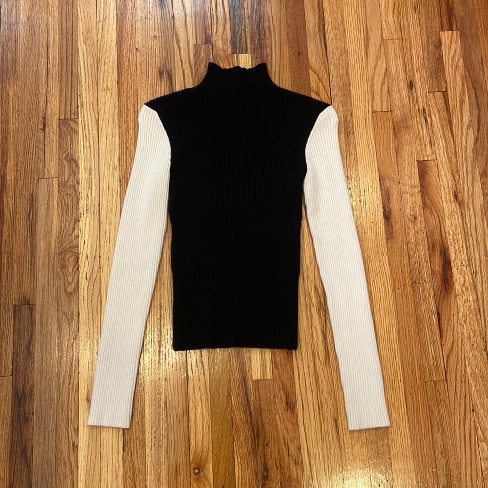 ZARA RIBBED COLOR BLOCK TURTLENECK